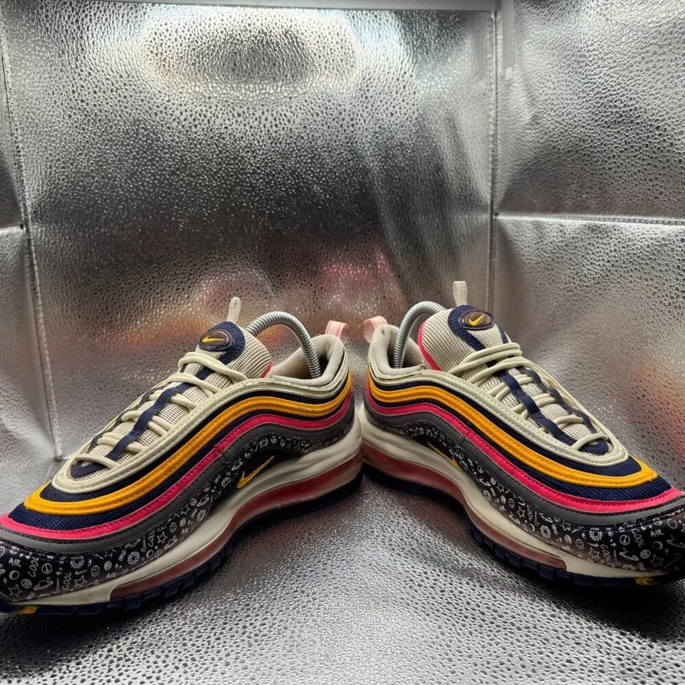 Size 7Y Nike Air Max 97‎ GS Multicolor Kids Lace Up Sneaker Shoes C19929-500